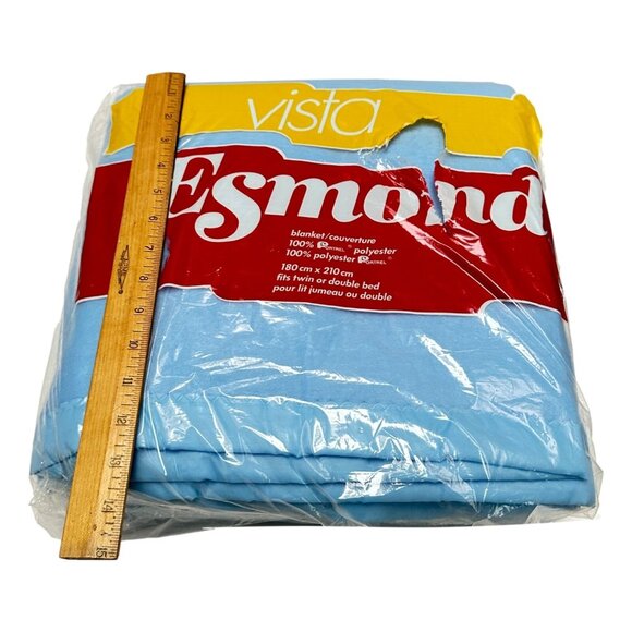 Esmond Blanket Blue Twin Polyester 70 x 82 inch Vintage 70s New - Picture 5 of 6
